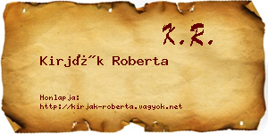 Kirják Roberta névjegykártya